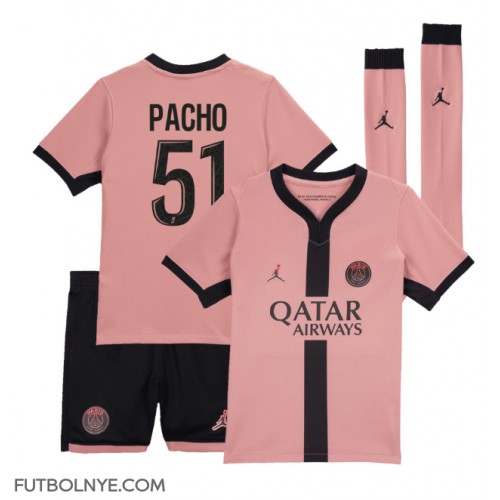 Camiseta Paris Saint-Germain Willian Pacho #51 Tercera Equipación para niños 2024-25 manga corta (+ pantalones cortos)